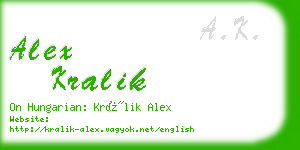 alex kralik business card